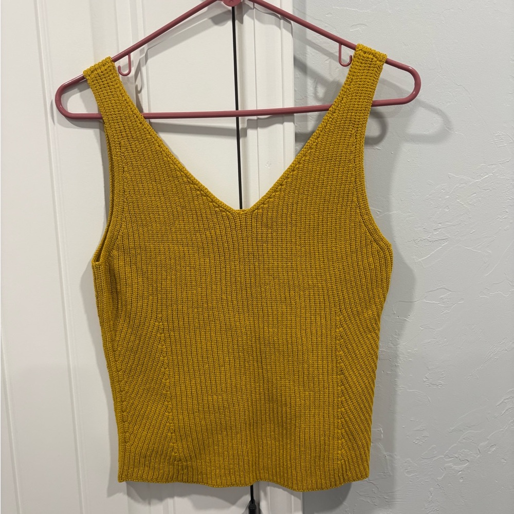 Vince Mustard Knit Tank Top